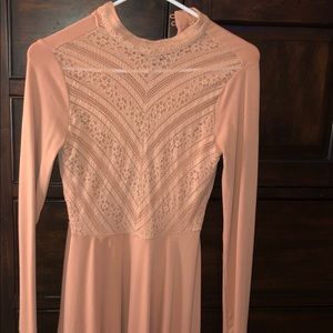 pink knee length dress